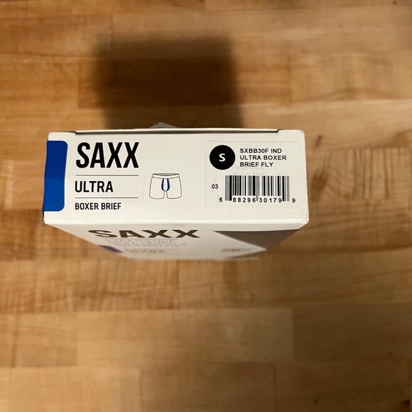 New with tags Men's Small Saxx Ultra Boxer Brief Navy Blue - Picture 3 of 3